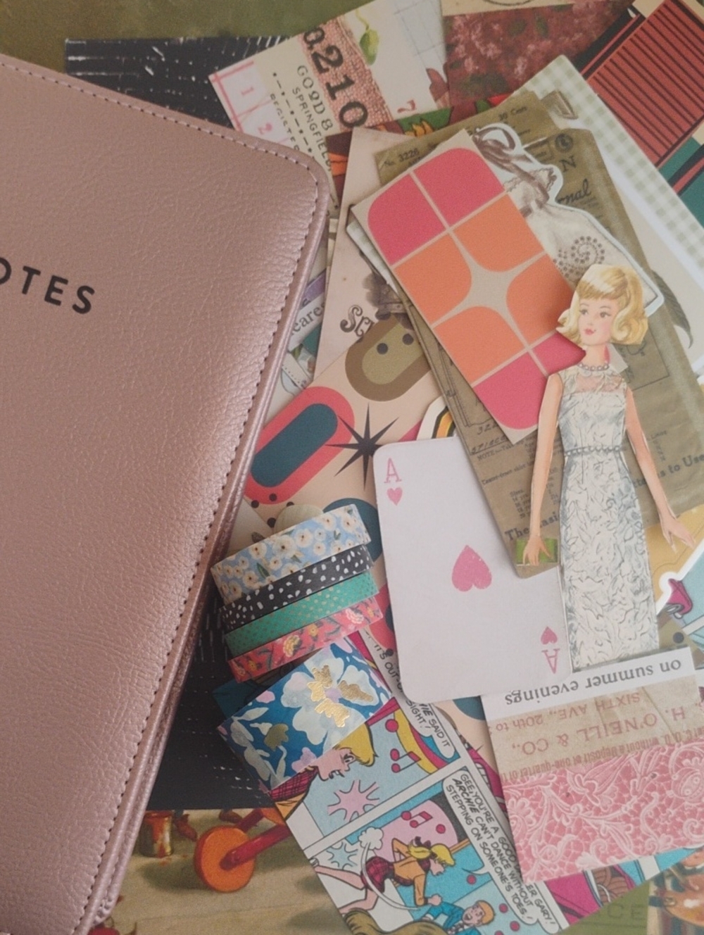 Stationary set Vintage Inspired Cuts Outs and 5 Wash Tapes